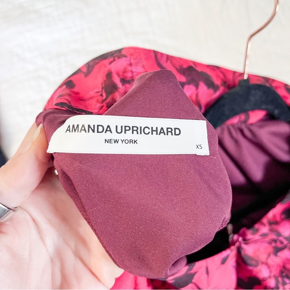 Amanda Uprichard Samira Dress Femme Floral Print Pink Black Size XS - Picture 4 of 10